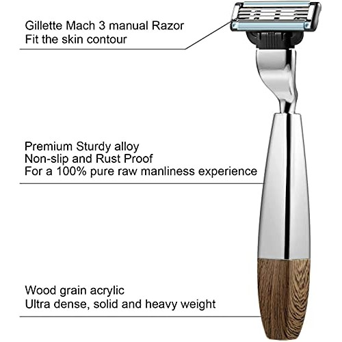 GRUTTI Premium Luxury Shaving Kit for Men with Shaving Bowl 100% Badger Brush...