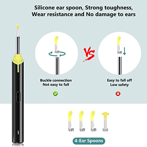 Ear Wax Removal, 1296P FHD Wireless Ear Otoscope, Earwax Removal Tool, Attach...