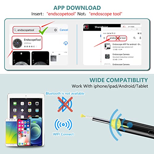 Ear Wax Removal, 1296P FHD Wireless Ear Otoscope, Earwax Removal Tool, Attach...