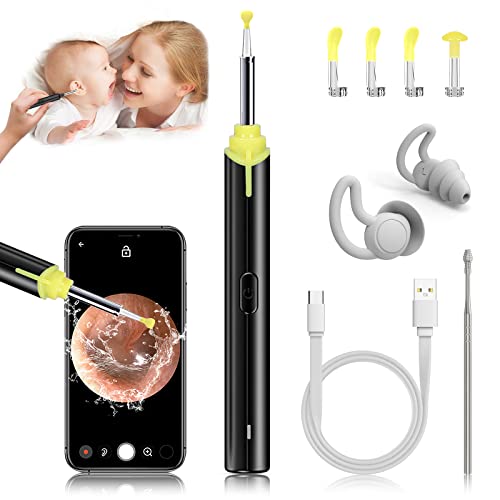 Ear Wax Removal, 1296P FHD Wireless Ear Otoscope, Earwax Removal Tool, Attach...