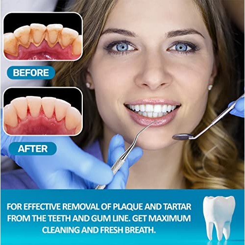 GTEX Dental Tools, 6 Pack Plaque Remover For Teeth Cleaning Kit, Tongue Scrap...