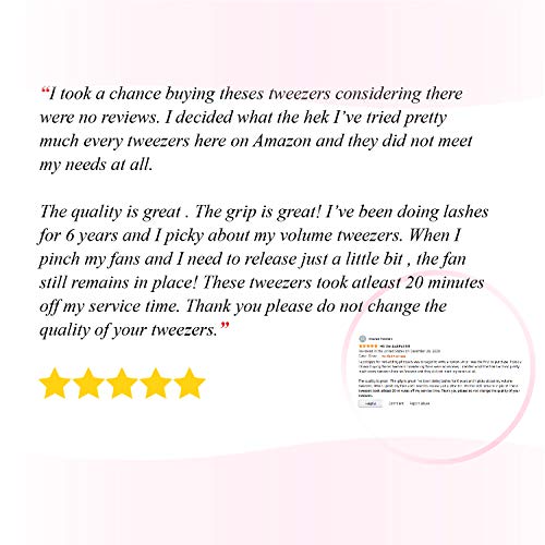 GTEX Lash Eyelash Extension Tweezers Set of 5, Japanese Stainless Steel Tools...