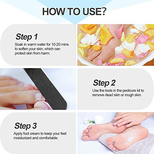 GTTVO Pedicure Kit, 24 in 1 Stainless Steel Professional Pedicure Tools Set, ...