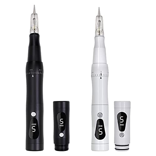 Guapa White Permanent Makeup Machine PMU Rotary Brow Tattoo Machine with 2pcs...