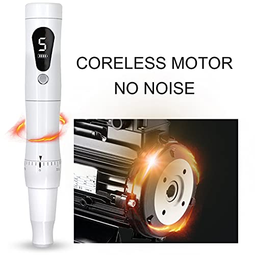 Guapa White Permanent Makeup Machine PMU Rotary Brow Tattoo Machine with 2pcs...