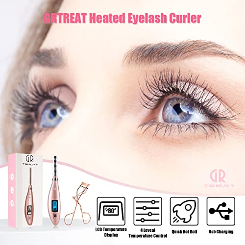 Heated Eyelash Curler - Electric Eyelash Curler Heating lash for Women Valent...