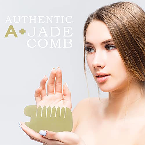 GuaShaco Jade Gua Sha Comb For Hair Scalp - Chinese Scalp Acupuncture