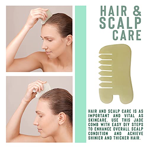 GuaShaco Jade Gua Sha Comb For Hair Scalp - Chinese Scalp Acupuncture