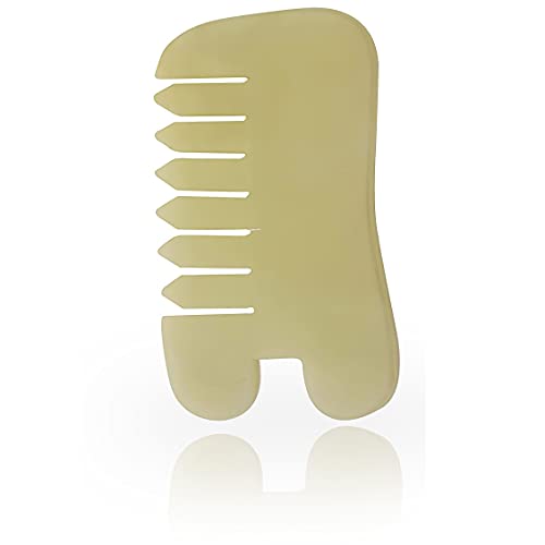 GuaShaco Jade Gua Sha Comb For Hair Scalp - Chinese Scalp Acupuncture