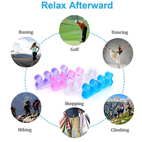 Toe Separators, GUCTOP 8 Pcs Silicone Yoga Pedicure Toe Separators Spacers St...