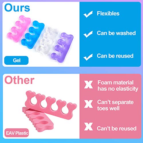 Toe Separators, GUCTOP 8 Pcs Silicone Yoga Pedicure Toe Separators Spacers St...