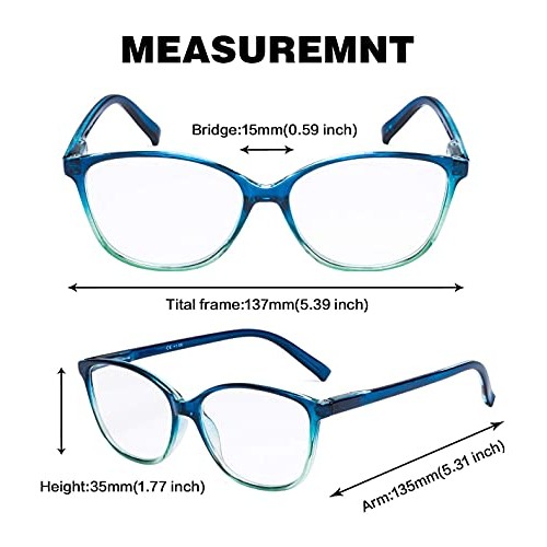 Large Reading Glasses Women 5 Pairs Ladies Readers Cat-eye Eyeglasses Reading...