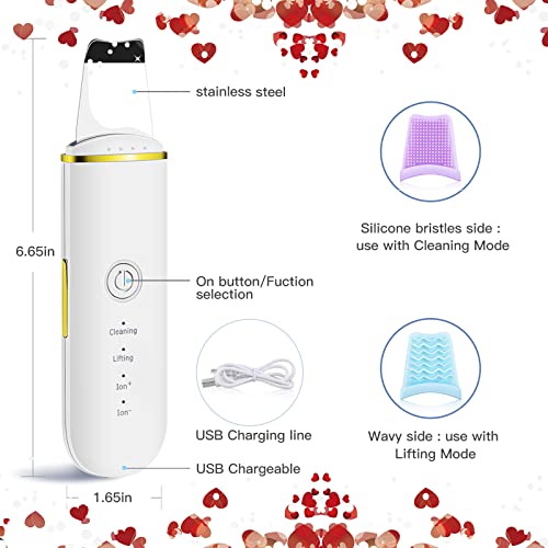 GUGUG Skin Scrubber Skin Spatula, Blackhead Remover, Facial Cleaner with 4 Mo...