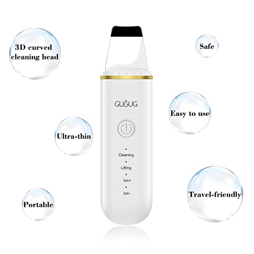 GUGUG Skin Scrubber Skin Spatula, Blackhead Remover, Facial Cleaner with 4 Mo...