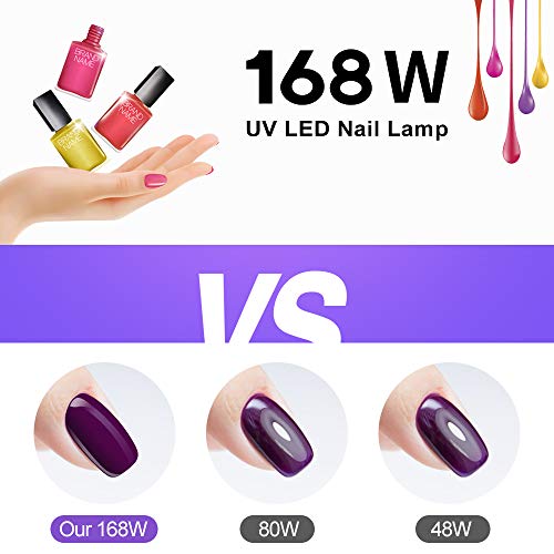 UV LED Nail Lamp, Gugusure 168W Nail Curing Lamps for Home & Salon, Led Nail ...