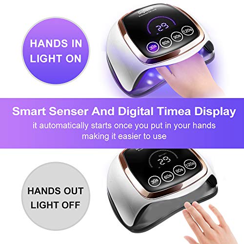UV LED Nail Lamp, Gugusure 168W Nail Curing Lamps for Home & Salon, Led Nail ...