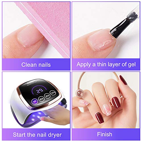 UV LED Nail Lamp, Gugusure 168W Nail Curing Lamps for Home & Salon, Led Nail ...