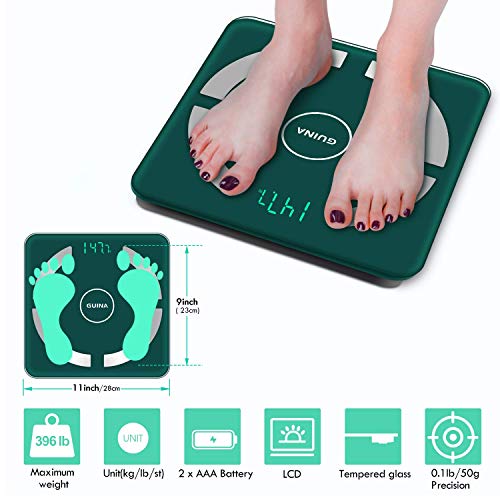 Guina Bluetooth Body Fat Weight Scale Smart Digital Bathroom Scales Body Comp...