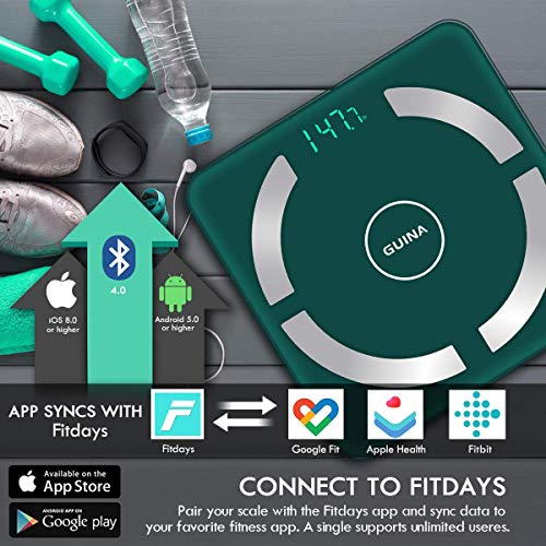 Guina Bluetooth Body Fat Weight Scale Smart Digital Bathroom Scales Body Comp...