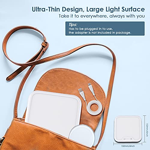 Light Therapy Lamp, Ultra-Thin UV-Free 10000 Lux Therapy Light, Touch Control...