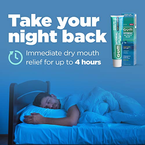 GUM - 1806R Hydral Oral Gel, Alcohol-Free Gentle Mint Gel for Night-time Dry ...