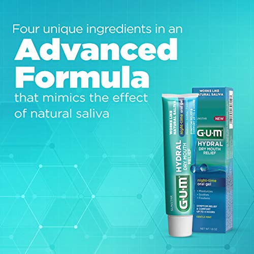 GUM - 1806R Hydral Oral Gel, Alcohol-Free Gentle Mint Gel for Night-time Dry ...