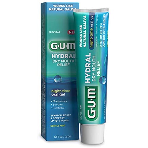 GUM - 1806R Hydral Oral Gel, Alcohol-Free Gentle Mint Gel for Night-time Dry ...