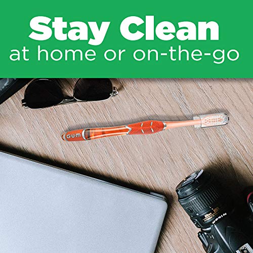 GUM - 525E Technique Deep Clean Toothbrush with Quad-Grip Handle, Compact Hea...