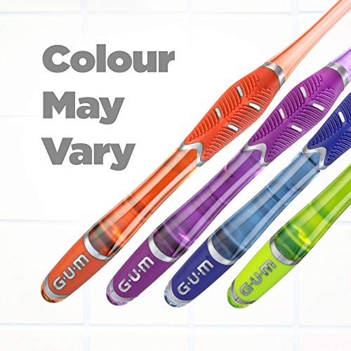 GUM - 525E Technique Deep Clean Toothbrush with Quad-Grip Handle, Compact Hea...