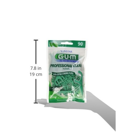 GUM - 70942302395 Professional Clean Flossers Extra Strong Flosser Pick, Fres...
