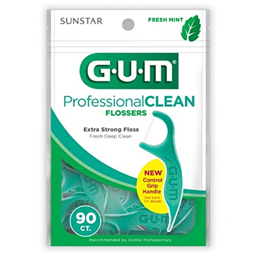 GUM - 70942302395 Professional Clean Flossers Extra Strong Flosser Pick, Fres...
