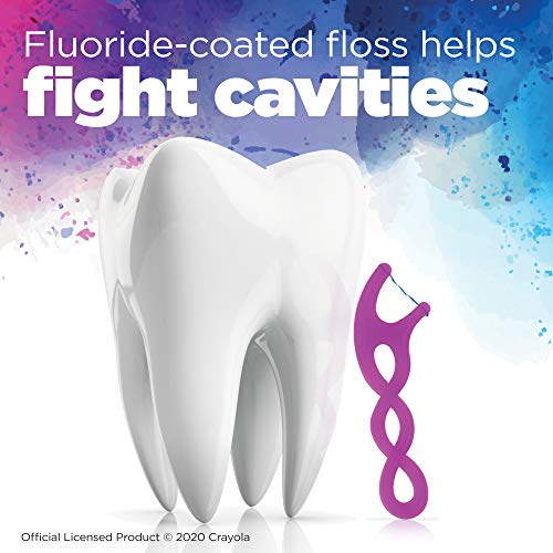 GUM-857R Crayola Twistables Flossers, Fluoride Coated, Twisted Fruit Flavors,...
