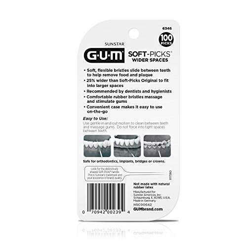 GUM Soft-Picks Wider Spaces Dental Picks, 100 Count