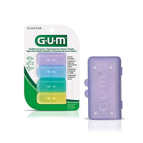 GUM Toothbrush Covers 4 Each | Great For Travel | Pack of 2
