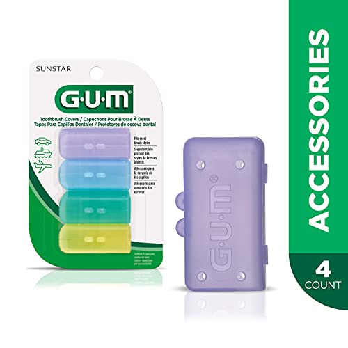 GUM Toothbrush Covers 4 Each | Great For Travel | Pack of 2