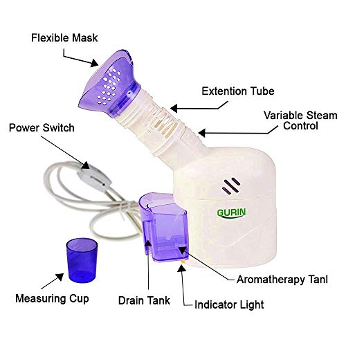 Gurin Personal Steam Inhaler Vaporizer with Aromatherapy Steamer Diffuser