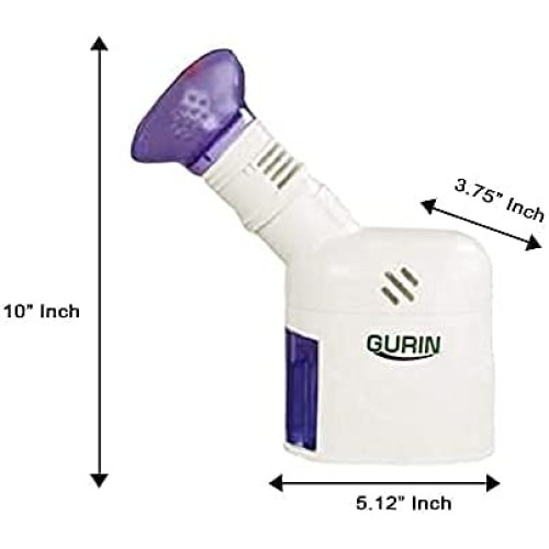 Gurin Personal Steam Inhaler Vaporizer with Aromatherapy Steamer Diffuser, White