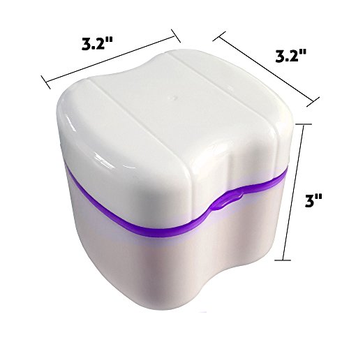 Gus Craft Lavender Purple Denture Box with Simple Retrieval Tab, Great for De...