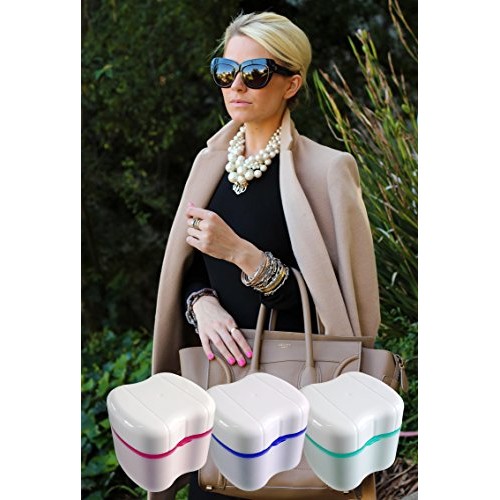 Gus Craft Lavender Purple Denture Box with Simple Retrieval Tab, Great for De...