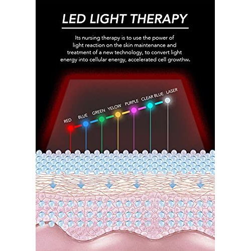 LED Beauty Mask LED Light Facial Mask 7 Colors Light Therapy Facial Photon Be...