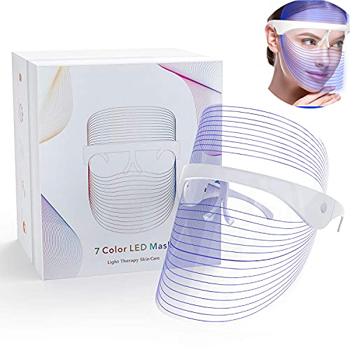 LED Beauty Mask LED Light Facial Mask 7 Colors Light Therapy Facial Photon Be...