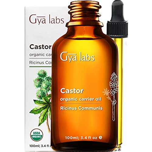 Gya Labs Organic Castor Carrier Oil for Thinning Hair (3.4 fl oz) - Pure, The...