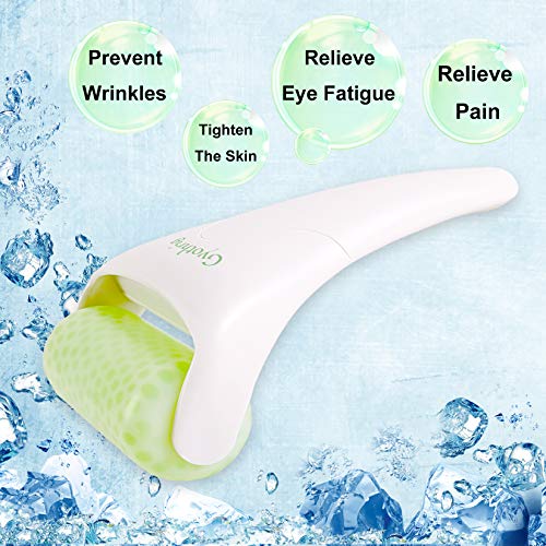 Jade Face Gua Sha Roller – Ice Facial & Eye Massage Stone for Women Natural C...