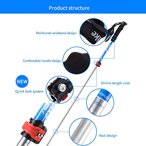 Trekking Poles Collapsible Hiking Sticks - Ultralight Trek Walking Staff Runn...