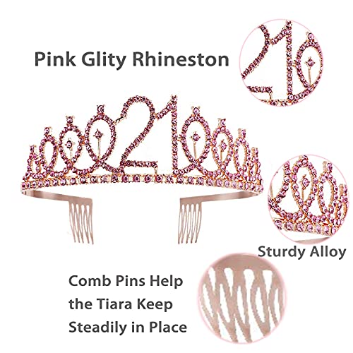 Gywanttyol 21st Birthday Decorations, 21st Birthday Gifts for Girl 21st Pink ...