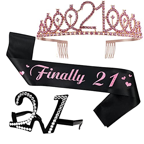 Gywanttyol 21st Birthday Decorations, 21st Birthday Gifts for Girl 21st Pink ...