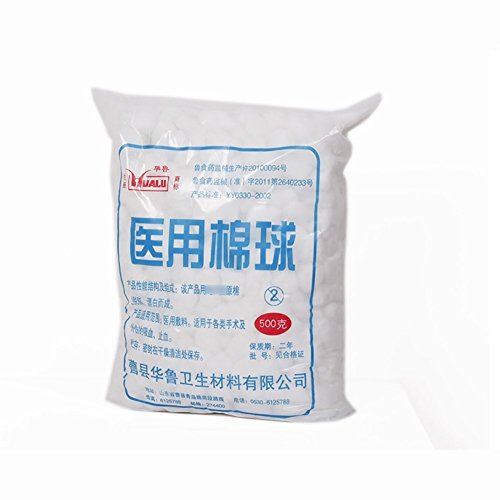 Cotton Balls, Non-Sterile, 1666/Bag 500g/bag 0.3g/Count by Junyue