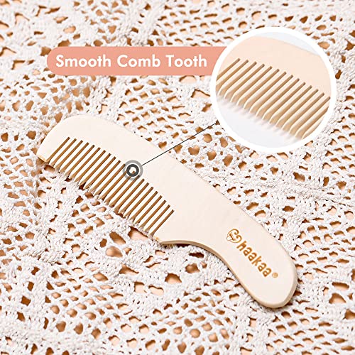 haakaa Baby Hair Brush and Comb Set for Newborns & Toddlers - Natural Soft Go...