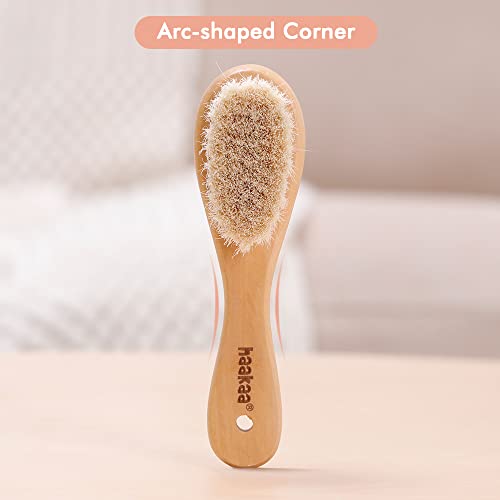haakaa Baby Hair Brush and Comb Set for Newborns & Toddlers - Natural Soft Go...
