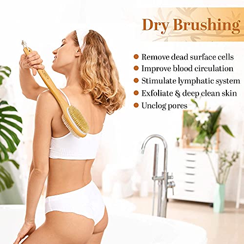 Bamboo Back Scratcher and Shower Brush - Extra Long Wooden Itch Relief Tool -...